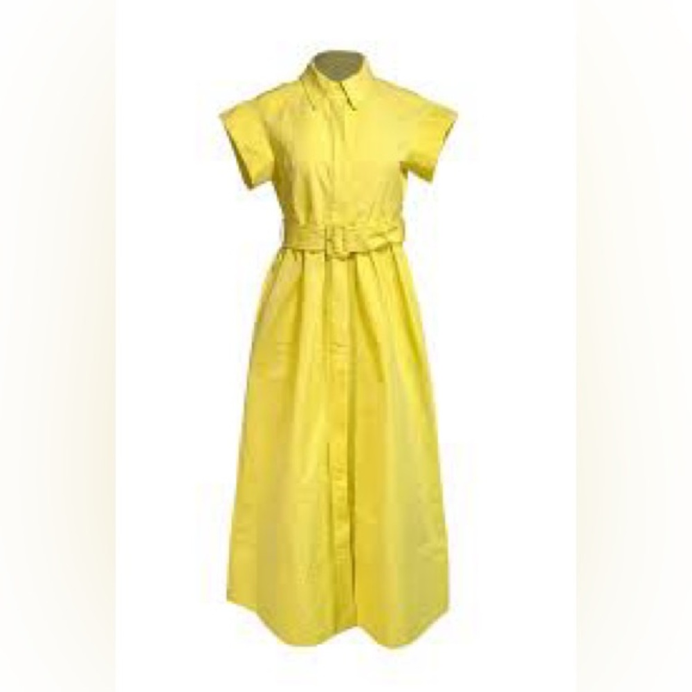 NWT Tuckernuck Chloe Citron Midi Shirt Dress Belted MSRP $298 Size Small - Picture 3 of 8